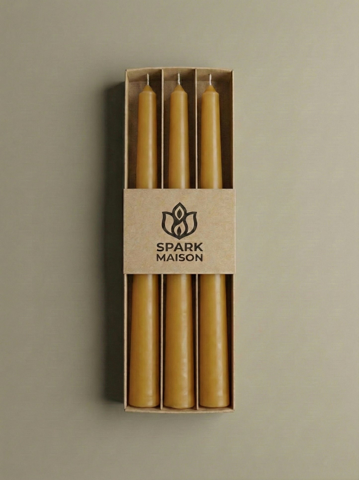 Spark Maison Classic Taper Candles – Sandstone(PACK OF 3)
