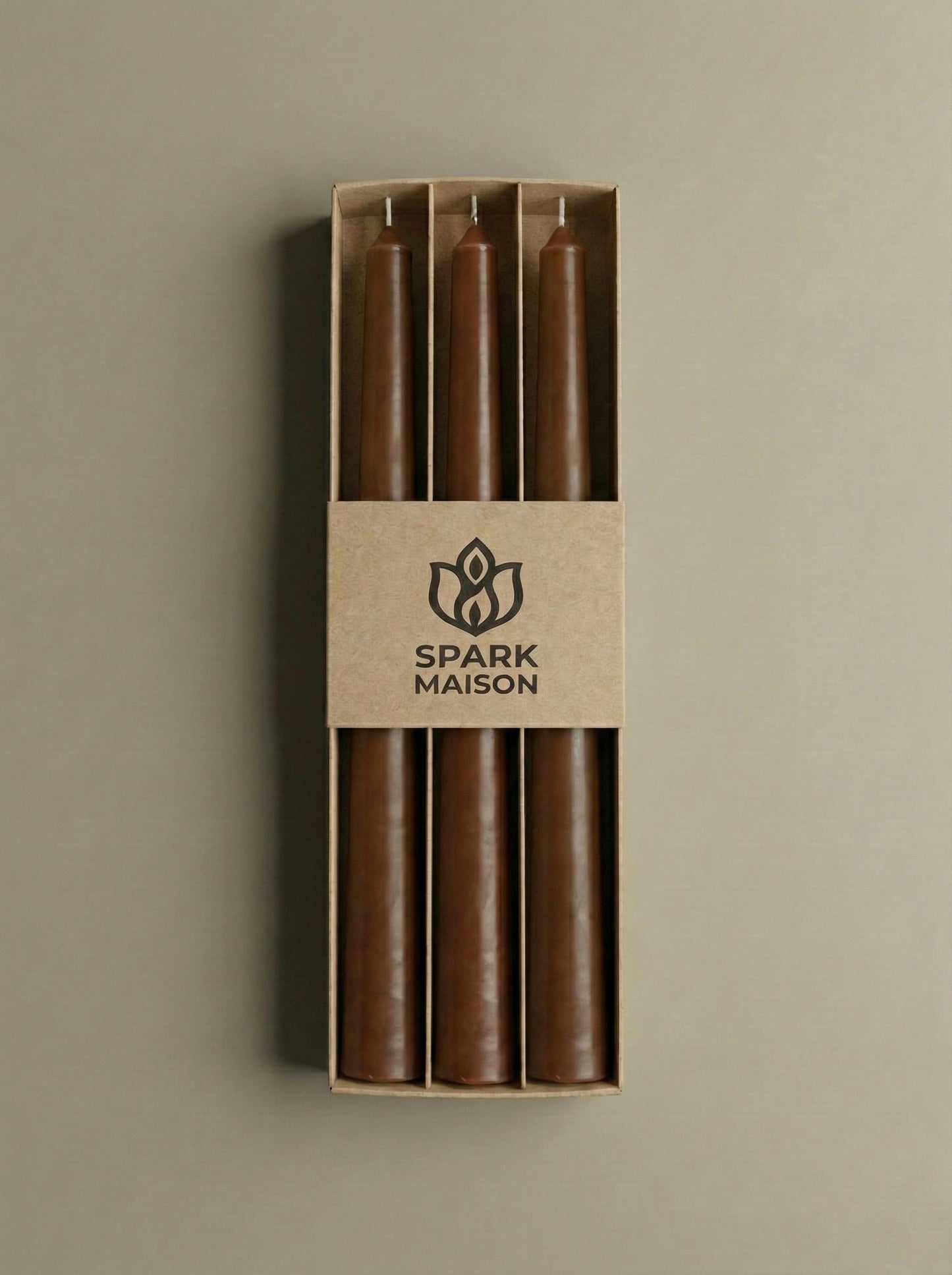 Spark Maison Classic Taper Candles – Deep Burgundy(PACK OF 3)
