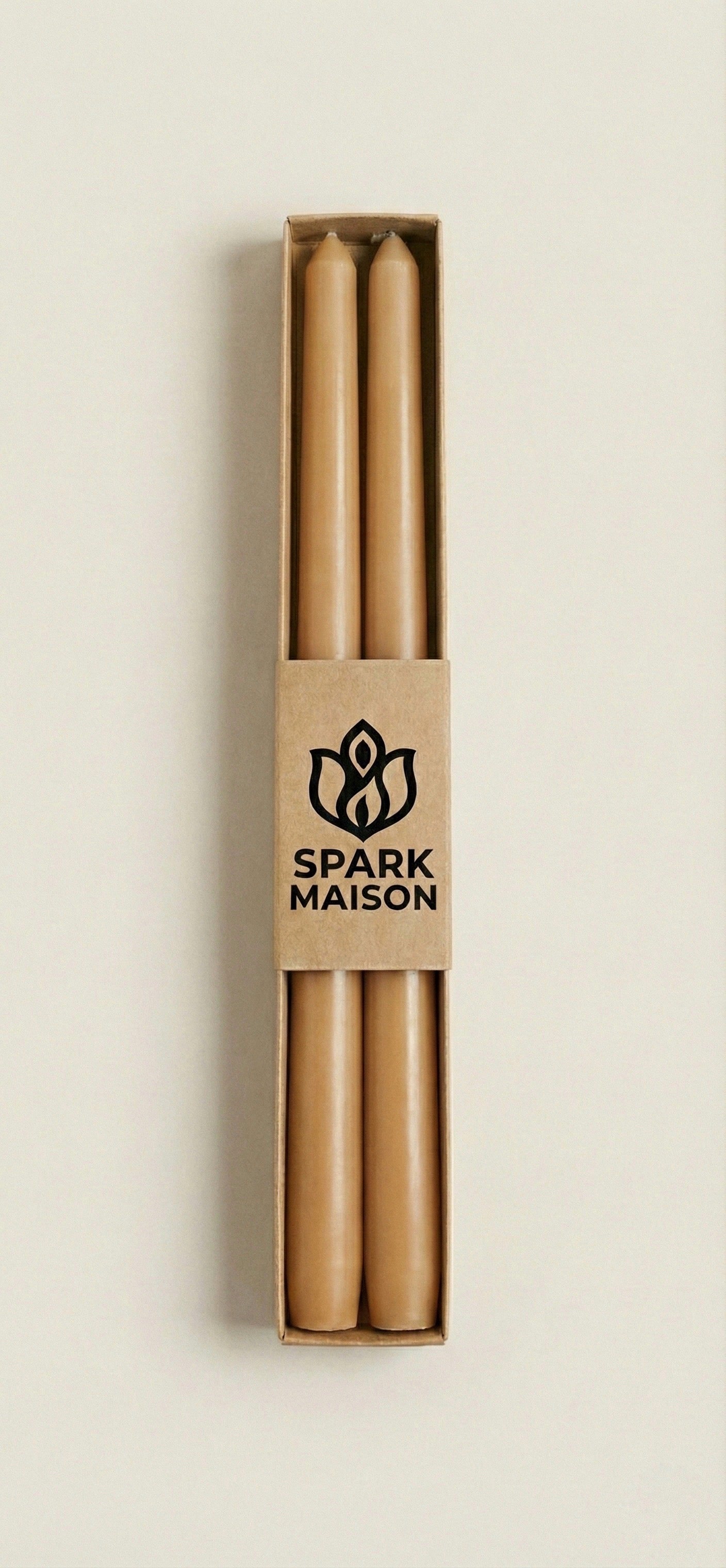Spark Maison Classic Taper Candles – Sandstone(PACK OF 2)