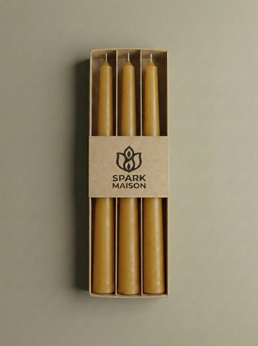 Spark Maison Classic Taper Candles – Sandstone(PACK OF 3)