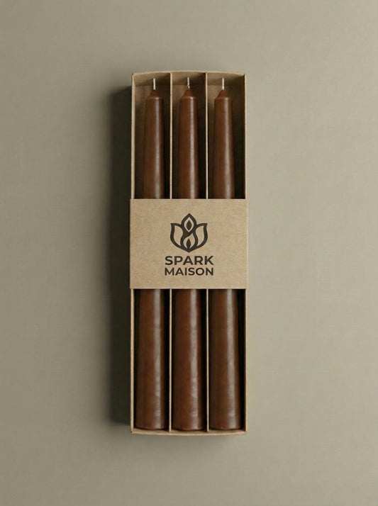 Spark Maison Classic Taper Candles – Deep Burgundy(PACK OF 3)