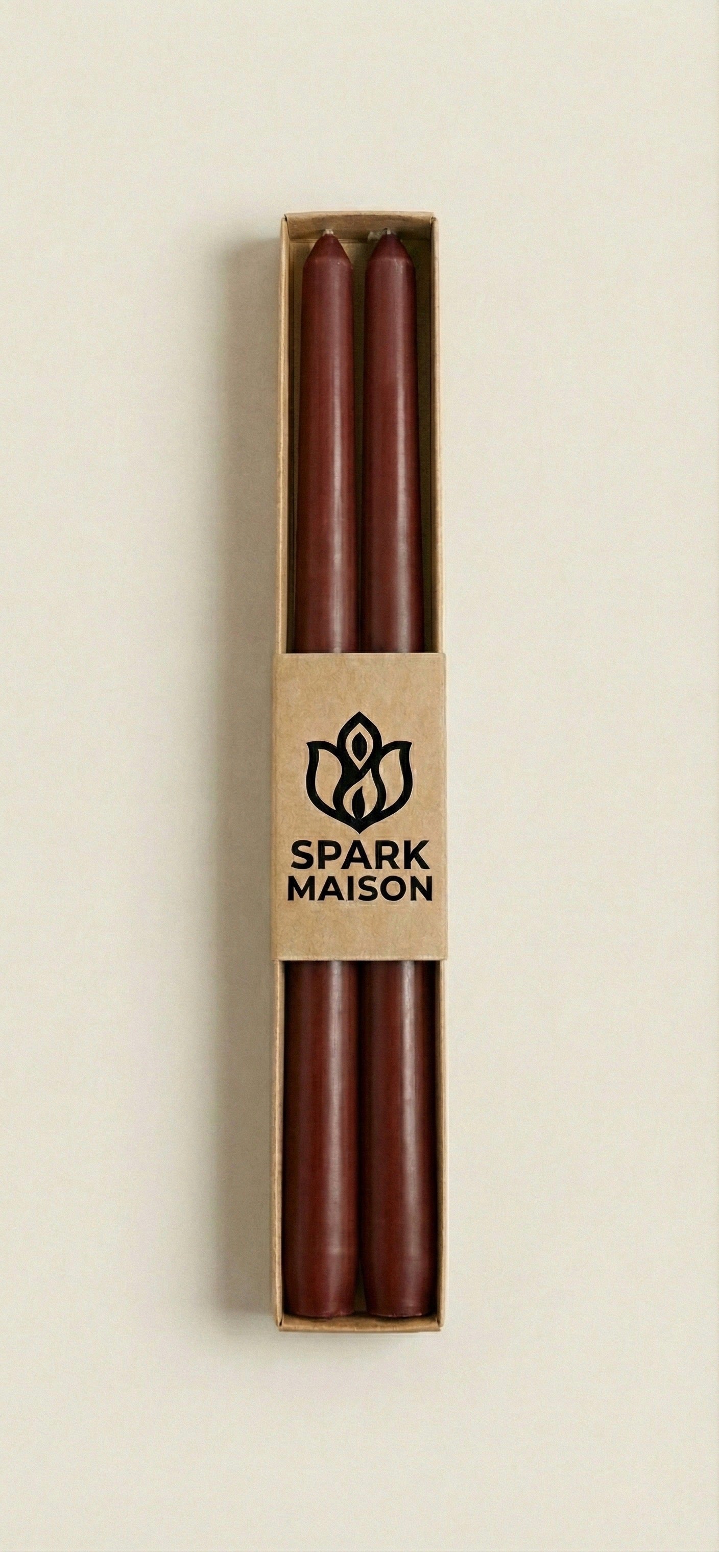 Spark Maison Classic Taper Candles – Deep Burgundy(PACK OF 2)