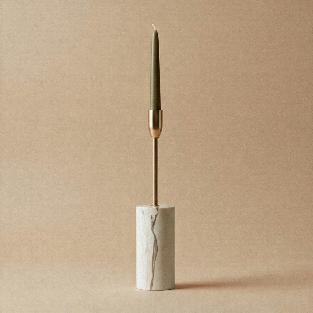 SIX-PIECE MARBLE EFFECT CANDLE HOLDER SET