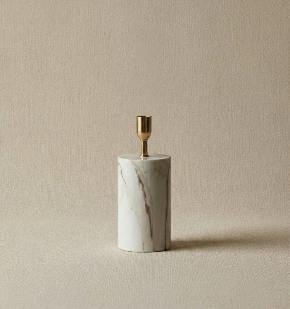 SIX-PIECE MARBLE EFFECT CANDLE HOLDER SET