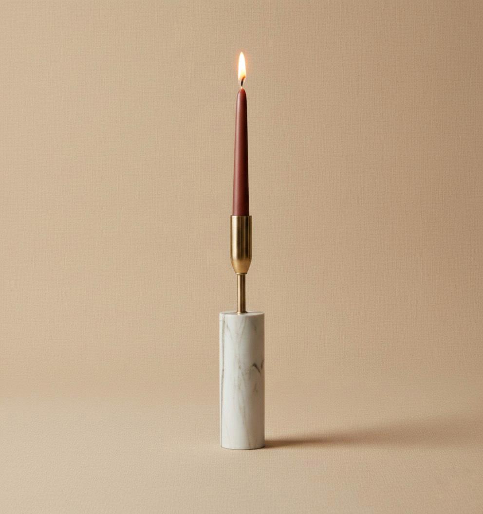 SIX-PIECE MARBLE EFFECT CANDLE HOLDER SET